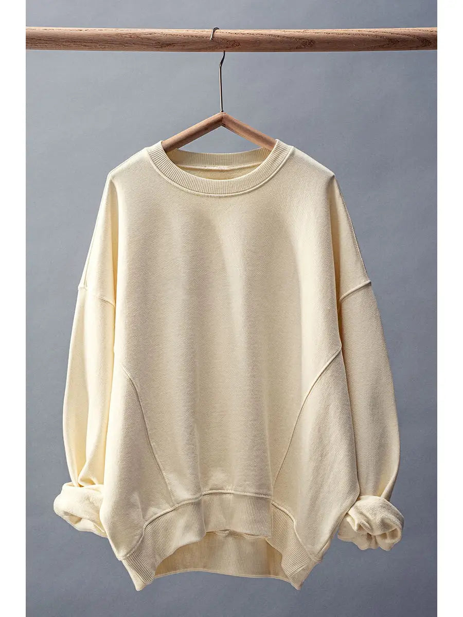 Organic Cotton Oversized Sweatshirt (Chalk)