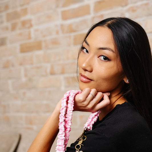 Pink Gingham Lanyard