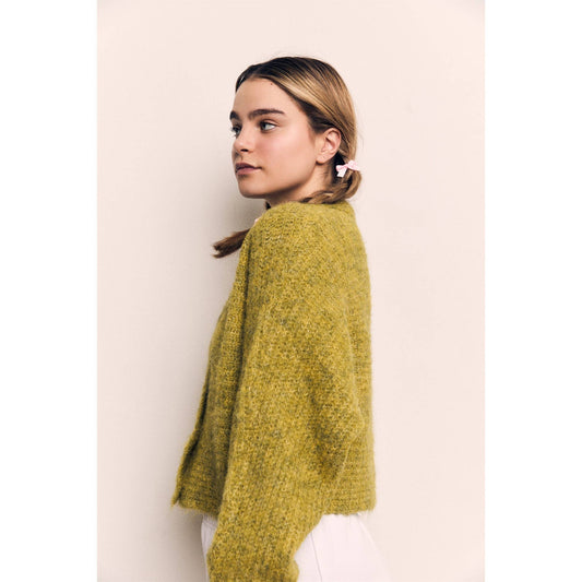 Chartreuse Mohair Cardigan