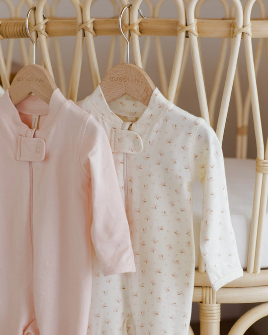 Zip Longsleeve Sleeper Footie || Fleur
