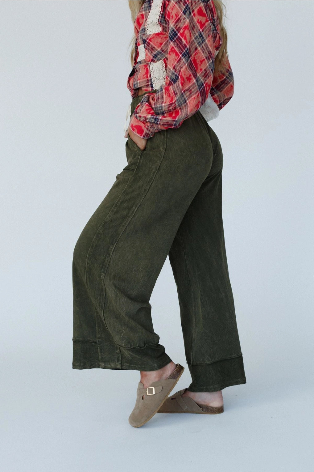 Heaven Sent Wide Leg Pant - Olive