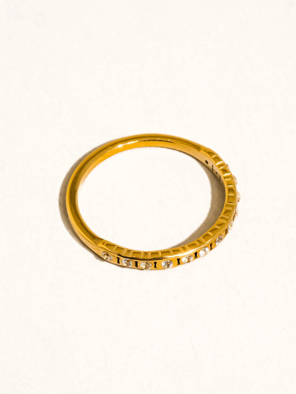 Flair 18K Gold Non-Tarnish Thin Cz Band
