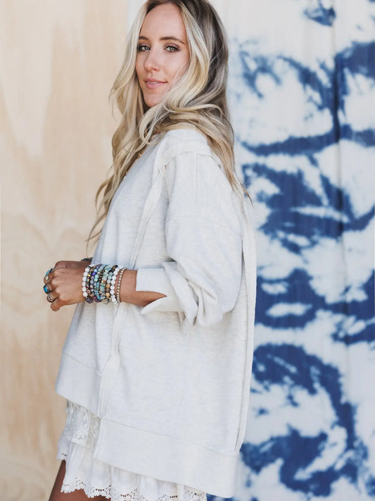 Chasing Comfort Pullover - Light Grey