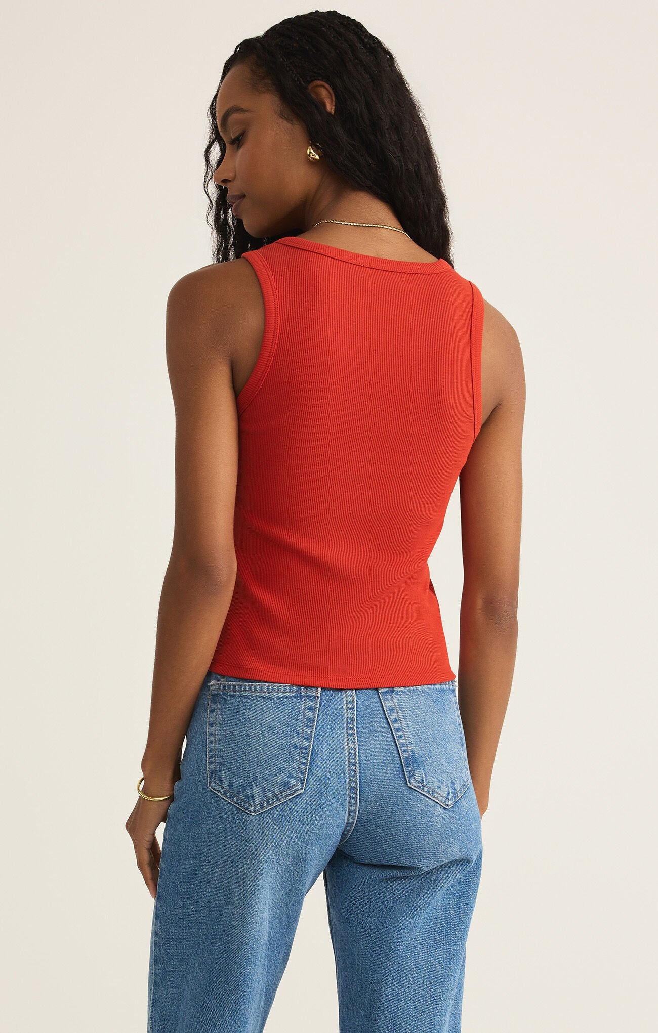 Hadley Rib Tank (Cabana Red)