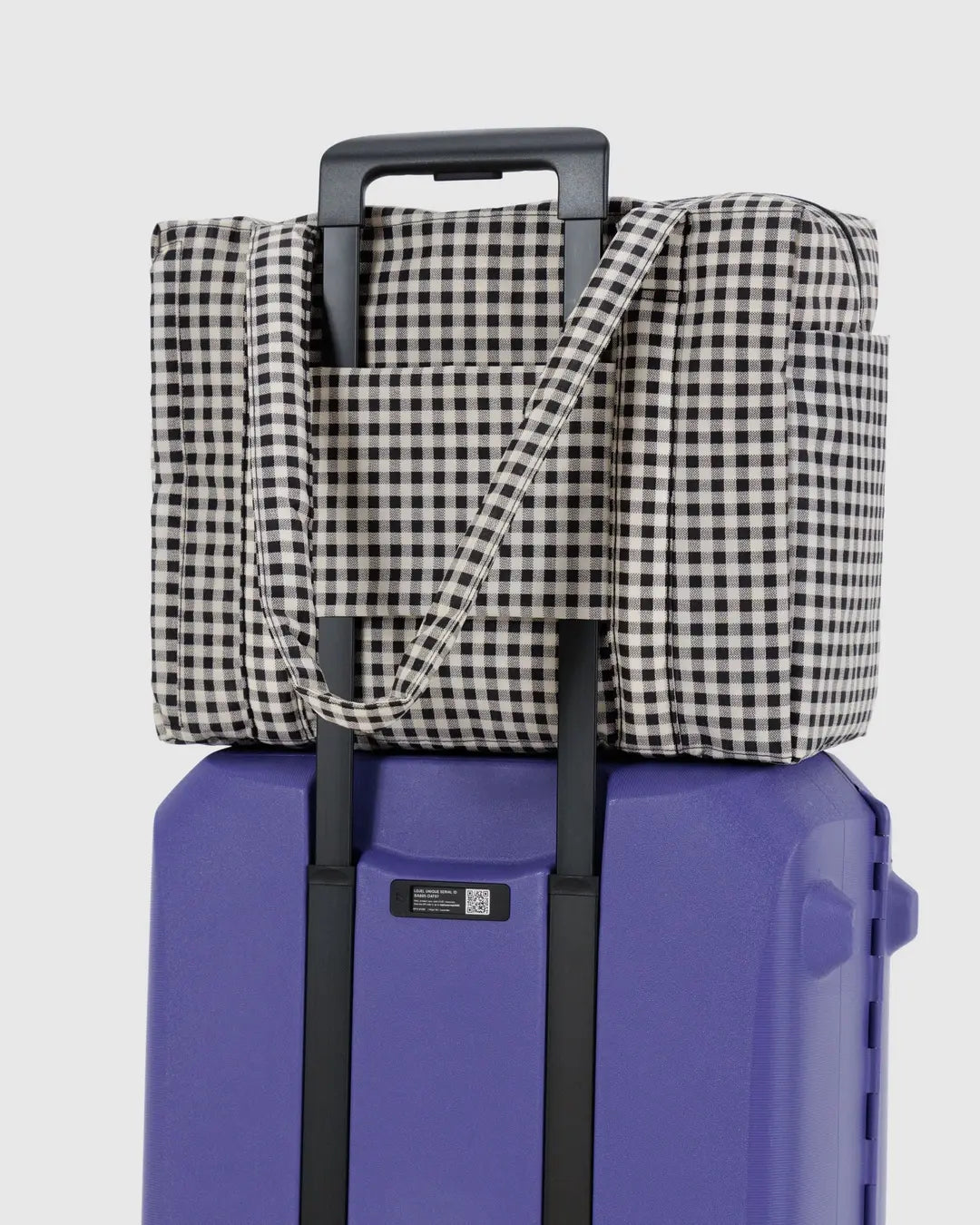 Small Cloud Carry-On (Black And White Gingham)