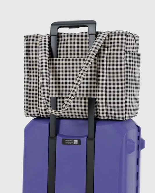 Small Cloud Carry-On (Black And White Gingham)