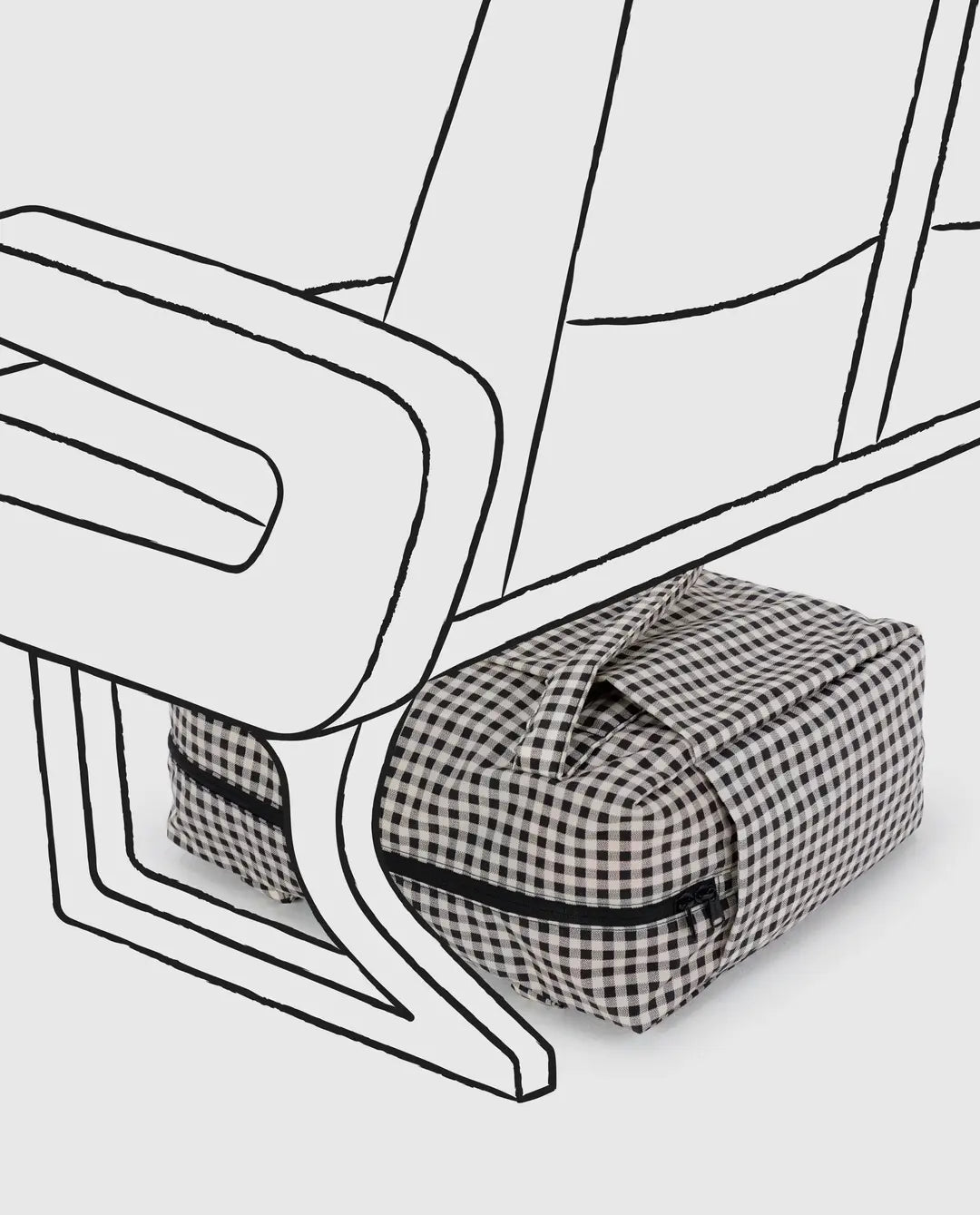 Small Cloud Carry-On (Black And White Gingham)