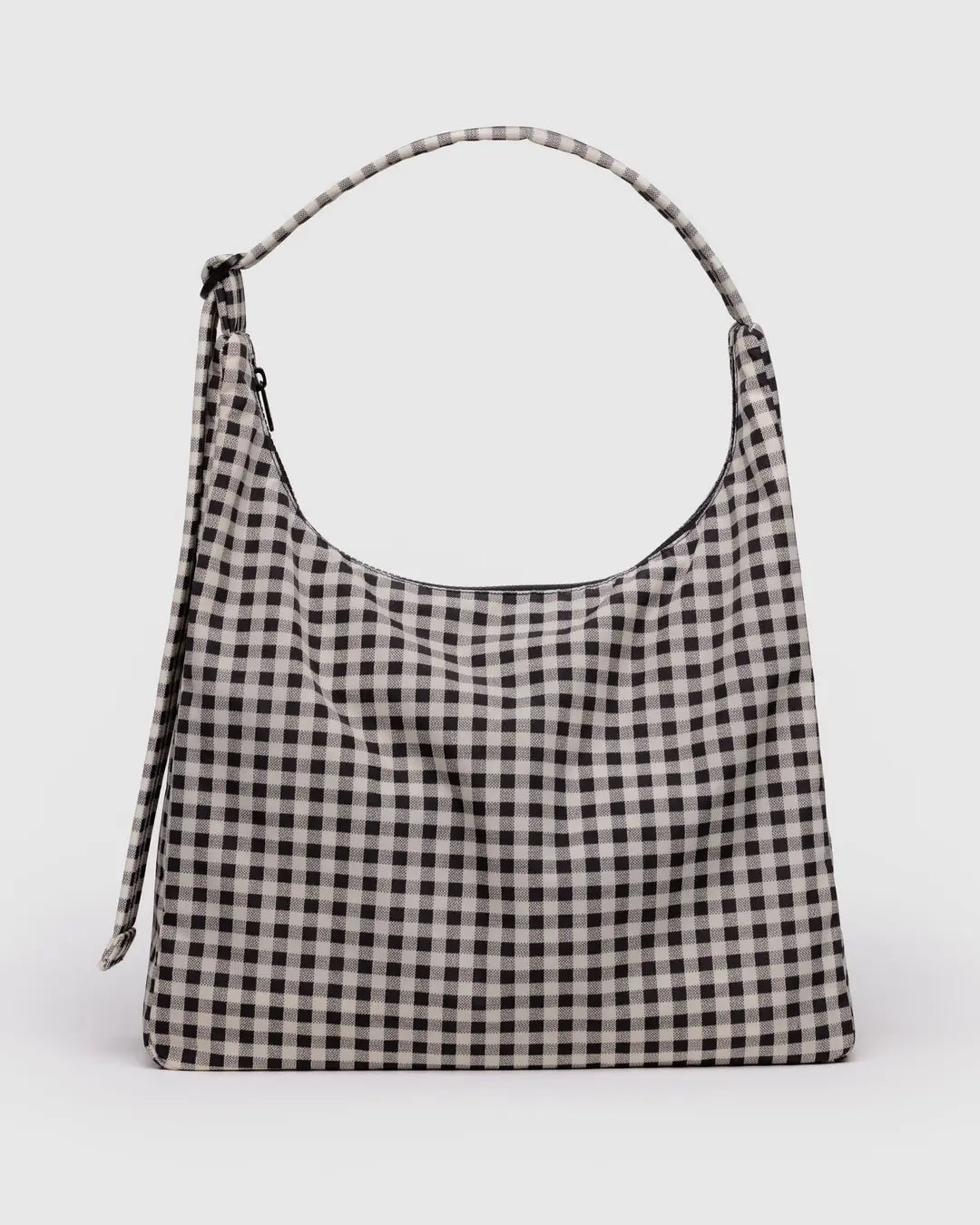 Nylon Shoulder Bag (Black and White Gingham)
