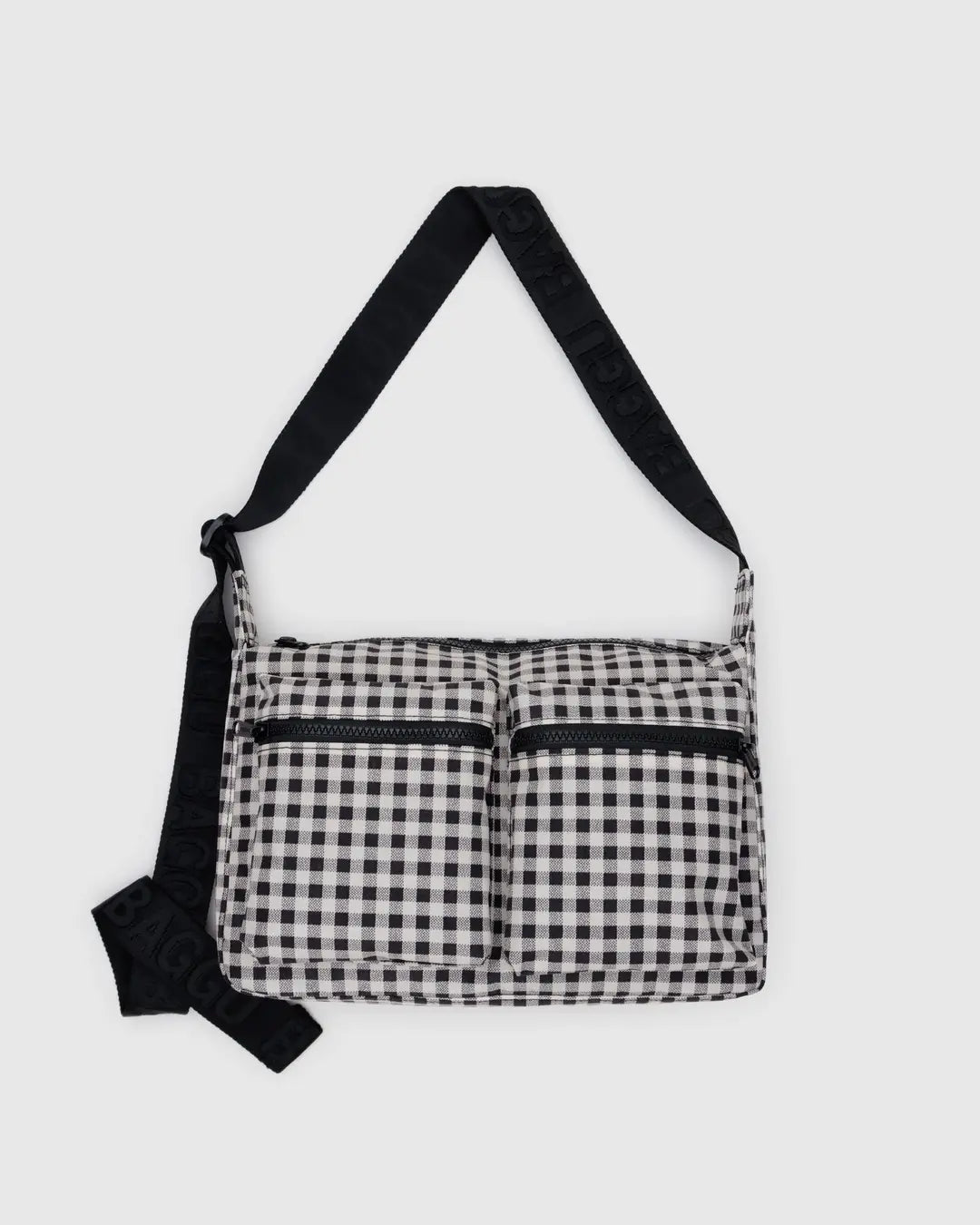 Medium Cargo Crossbody (Black and White Gingham)