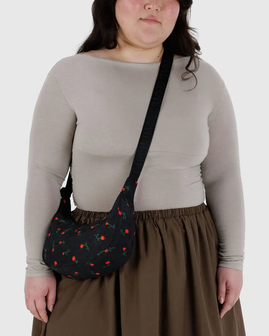 Small Nylon Crescent Bag (Painted Wildflower)