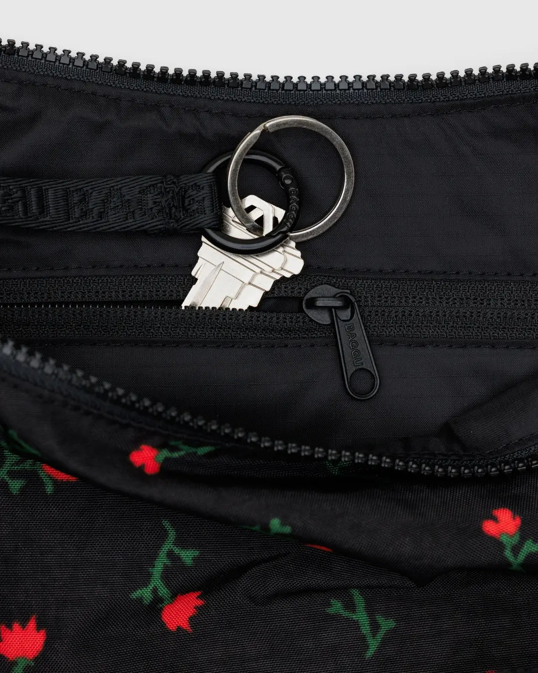 Medium Nylon Crescent Bag (Painted Wildflower)