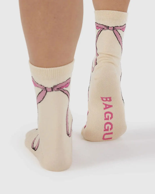 Crew Sock (Pink Bow)
