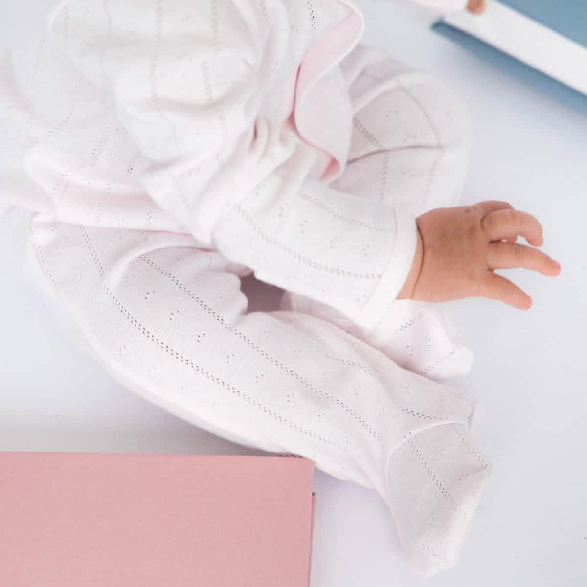 Love Lines Pink Pointelle Magnetic Footie