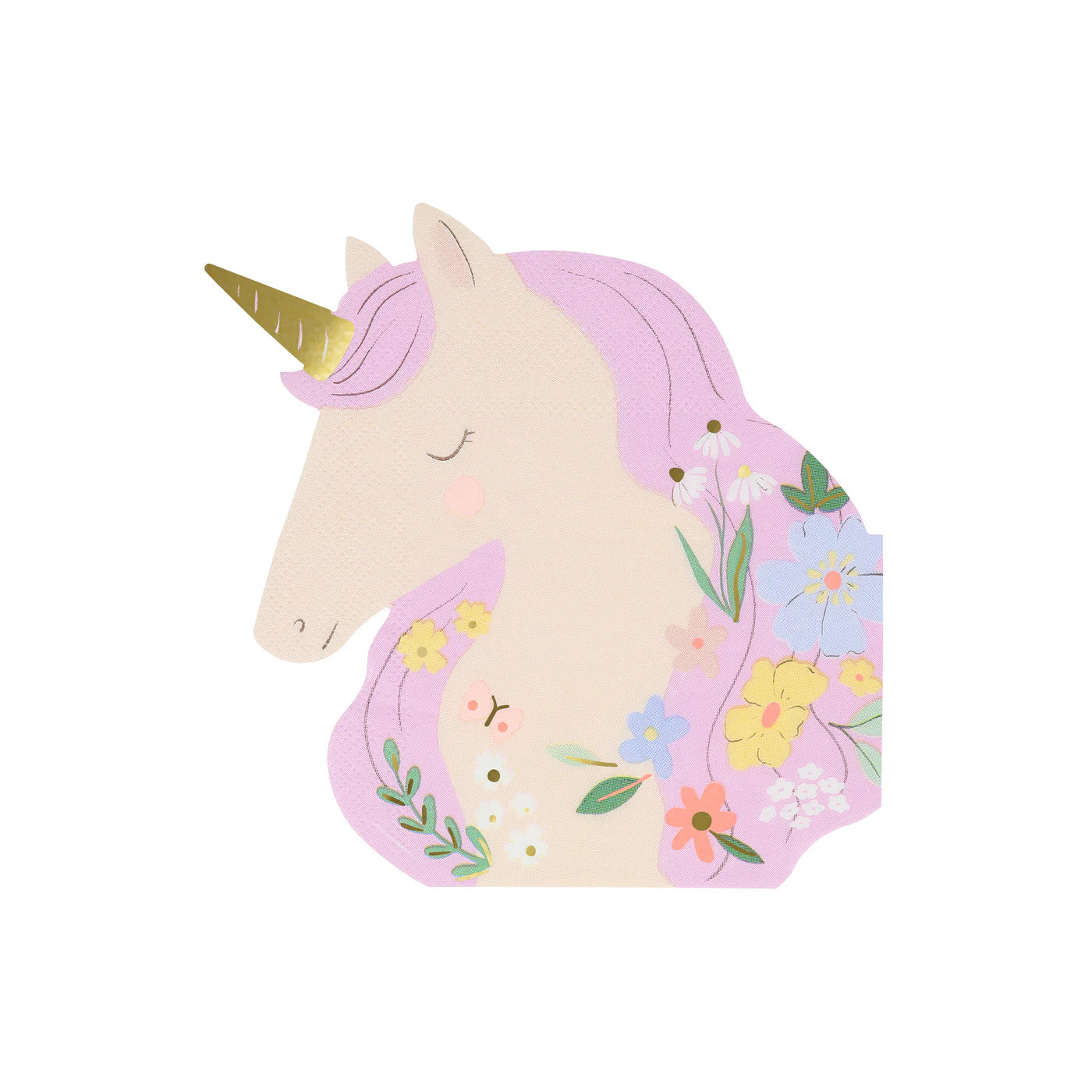 Meadow Unicorns Shaped Napkins