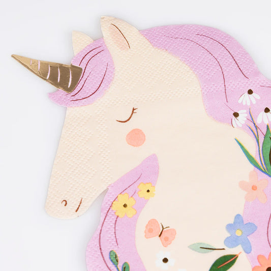 Meadow Unicorns Shaped Napkins