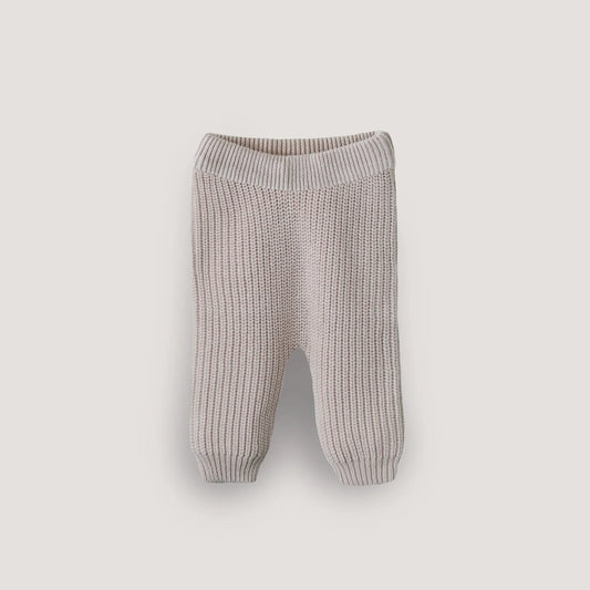 Chunky Knit Pants | Beige