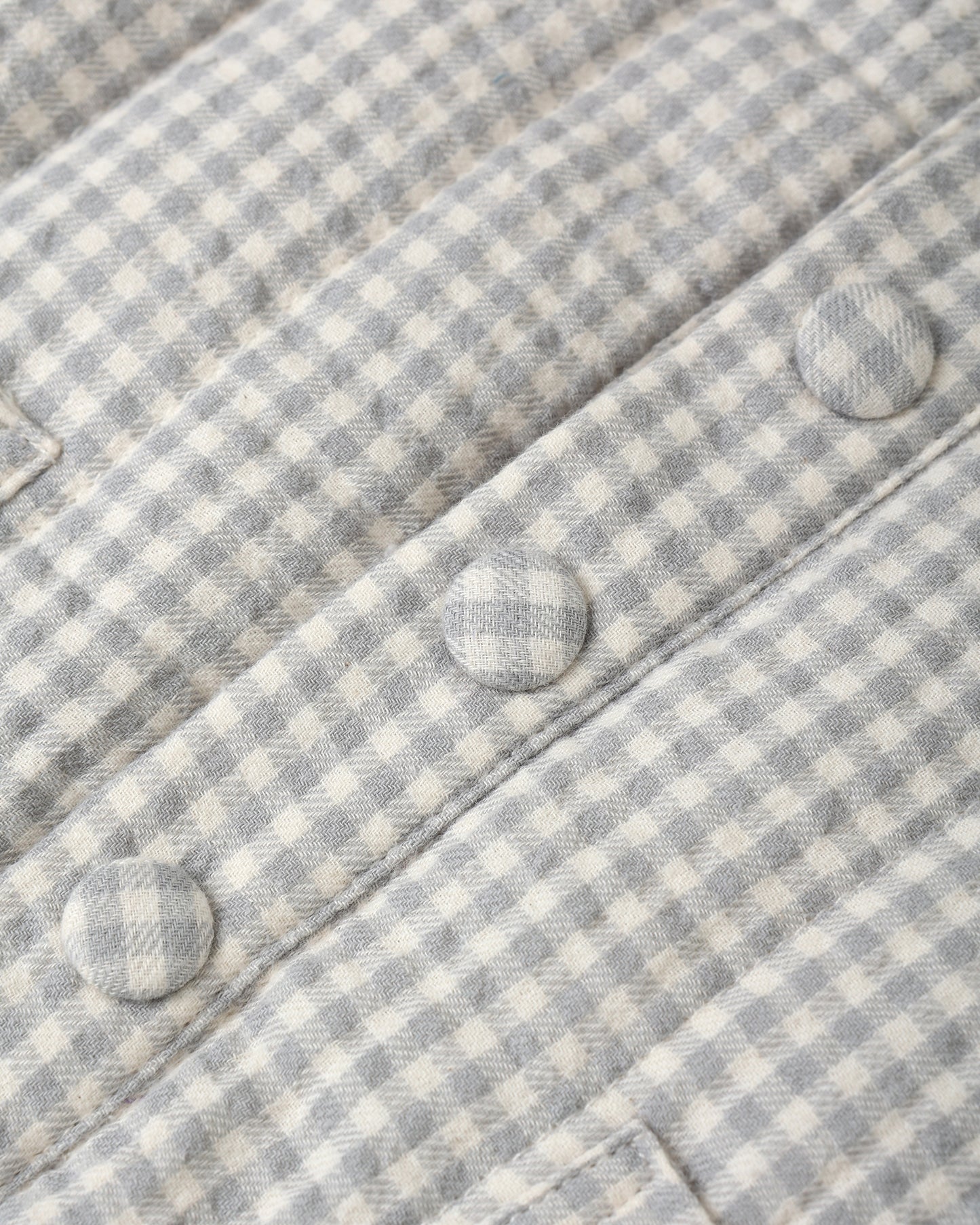 HOODED WOVEN JACKET || BLUE GINGHAM