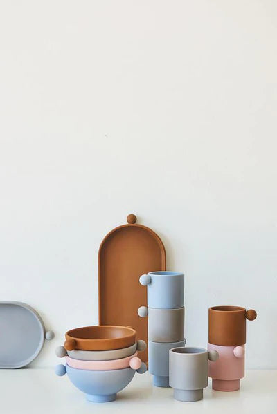 TINY INKA BOWL - SET OF 2 - CARAMEL / ROSE