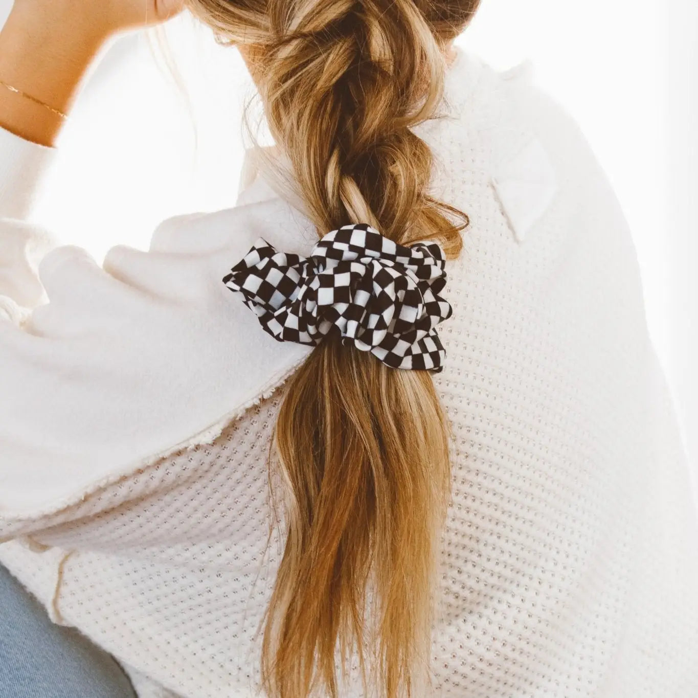 Checkered Oversized Scrunchie