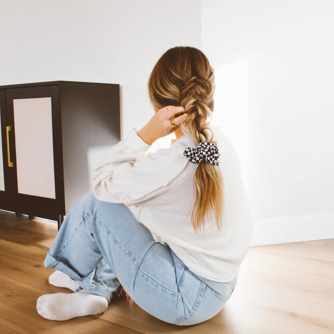 Checkered Oversized Scrunchie