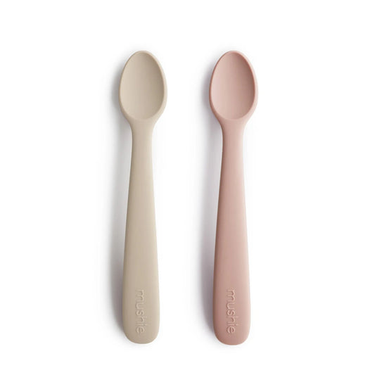 Silicone Feeding Spoons 2-Pack - Blush/Shifting Sand