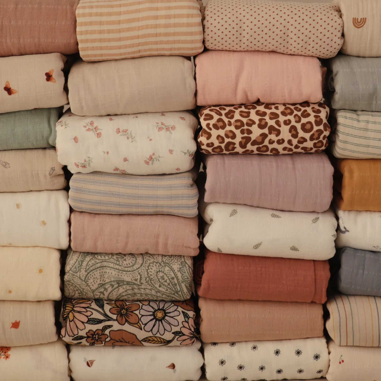 Organic Cotton Muslin Swaddle Blanket - Retro Stripes