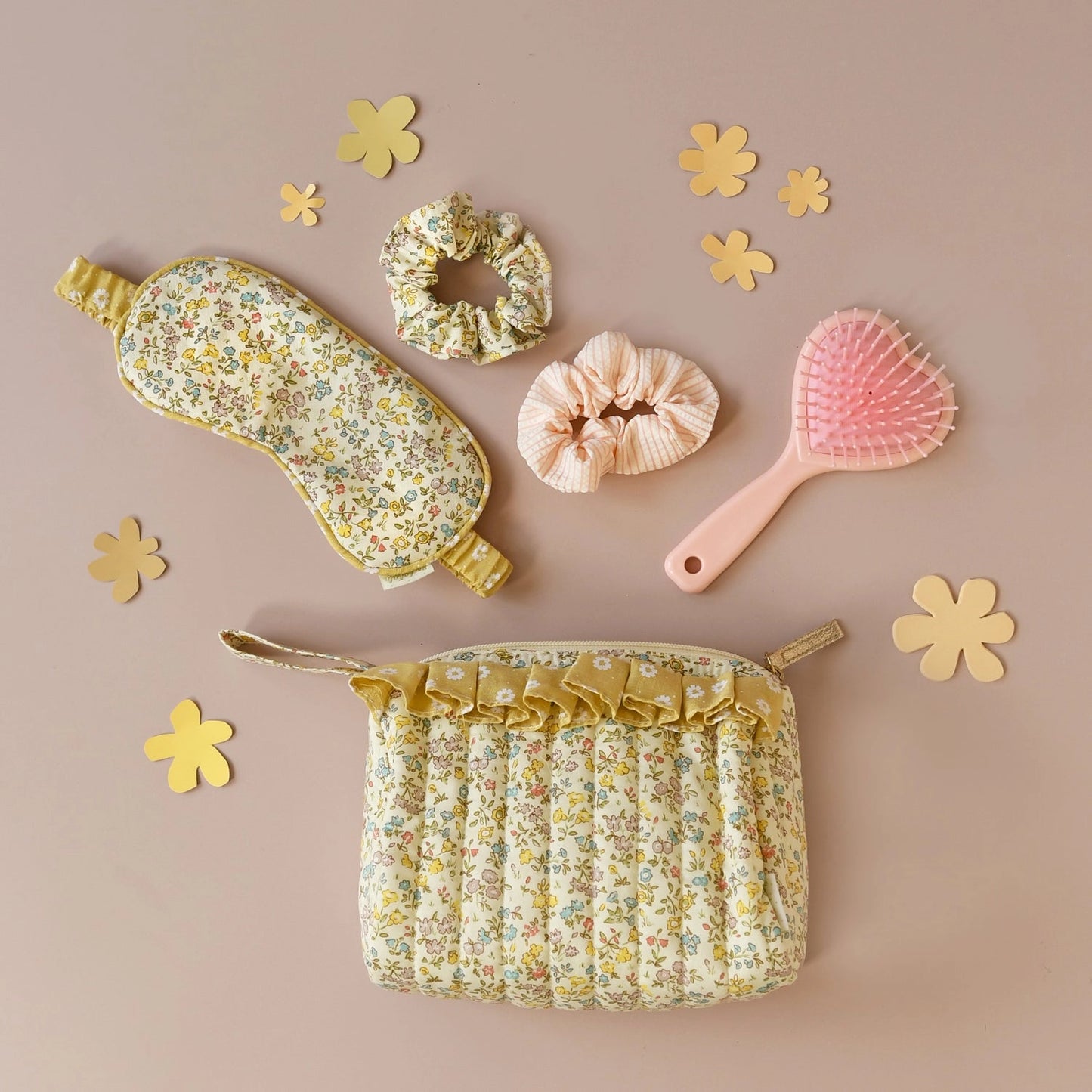 Petal Sleepover Set (Wash Bag + Hair Brush + Scrunchies + Eye Mask)