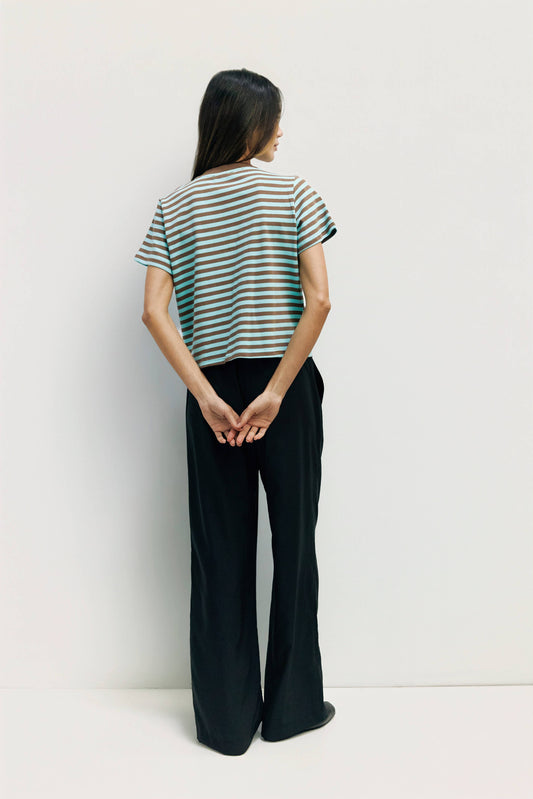 The Cooper Top - Teal/Brown
