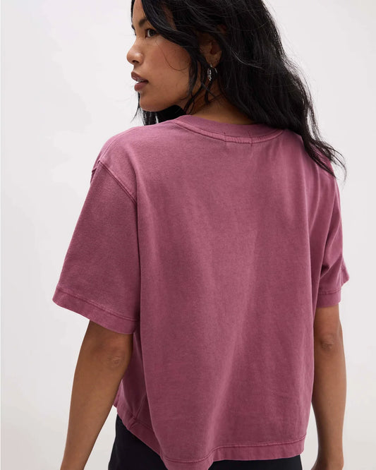 Relaxed Crop Tee | Burgundy