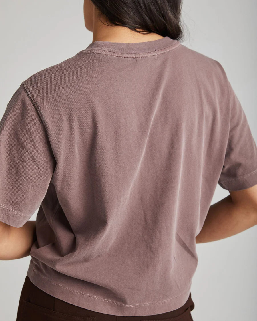 Women's Relaxed Crop Tee - Plum Smoke