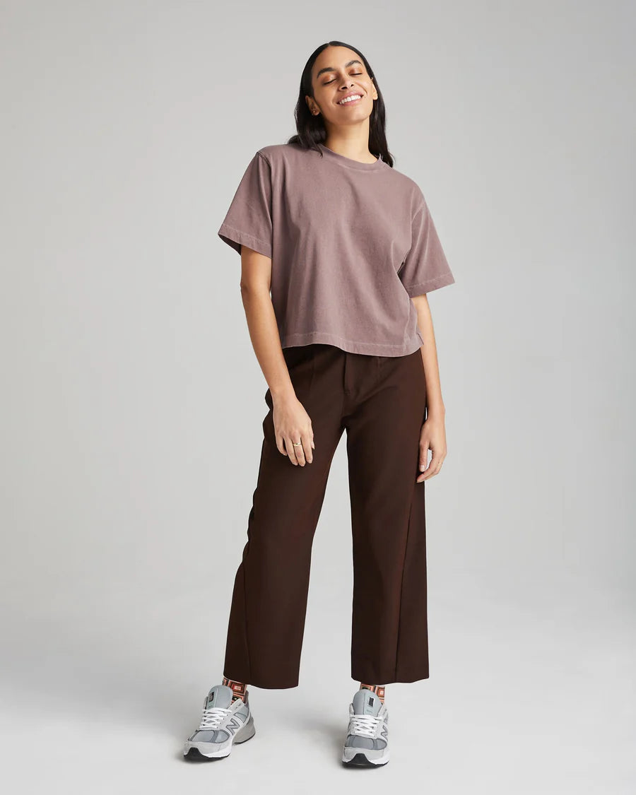 Women's Relaxed Crop Tee - Plum Smoke