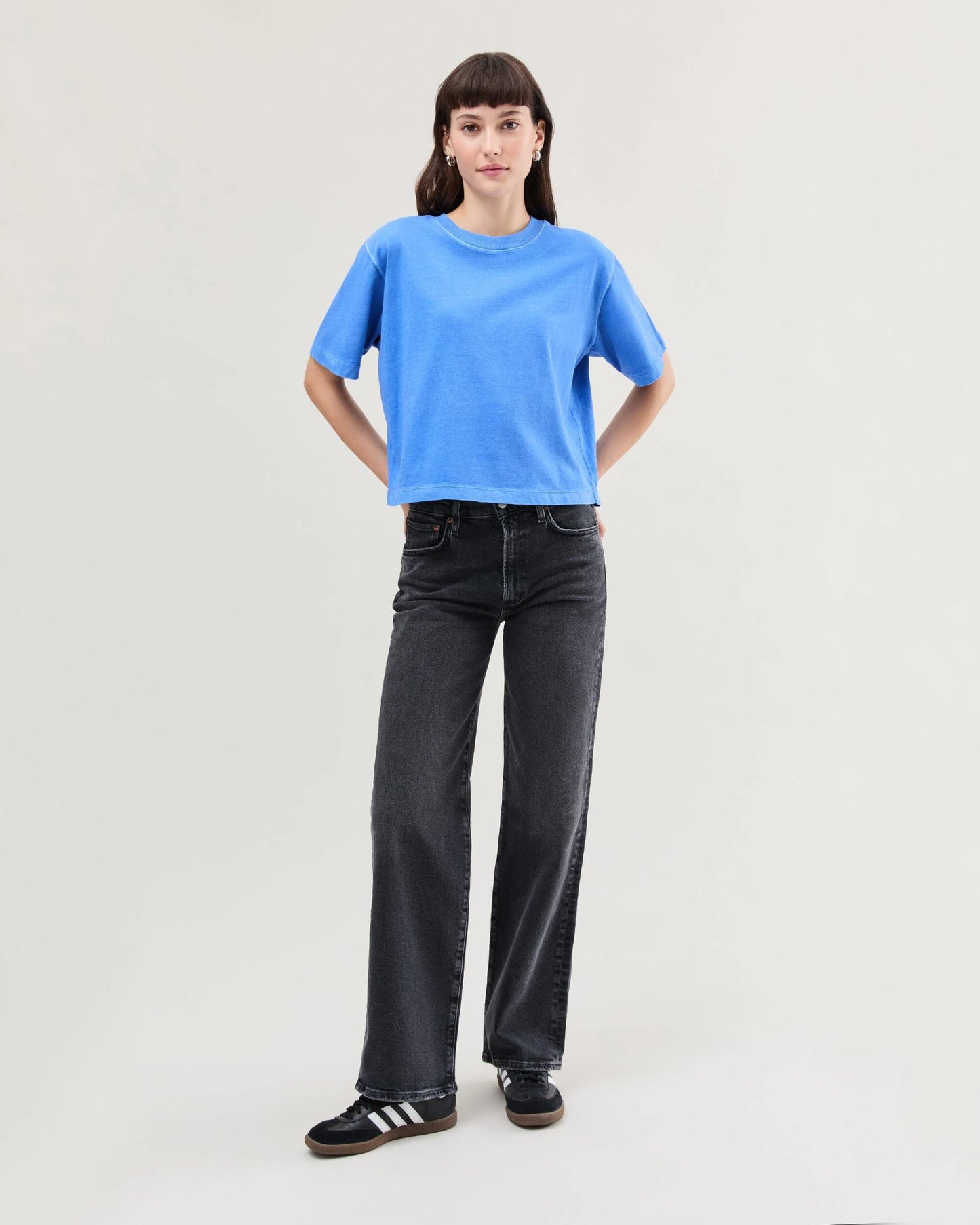 The Relaxed Crop Tee (Pop Blue)