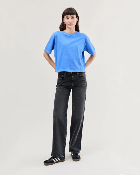 The Relaxed Crop Tee (Pop Blue)