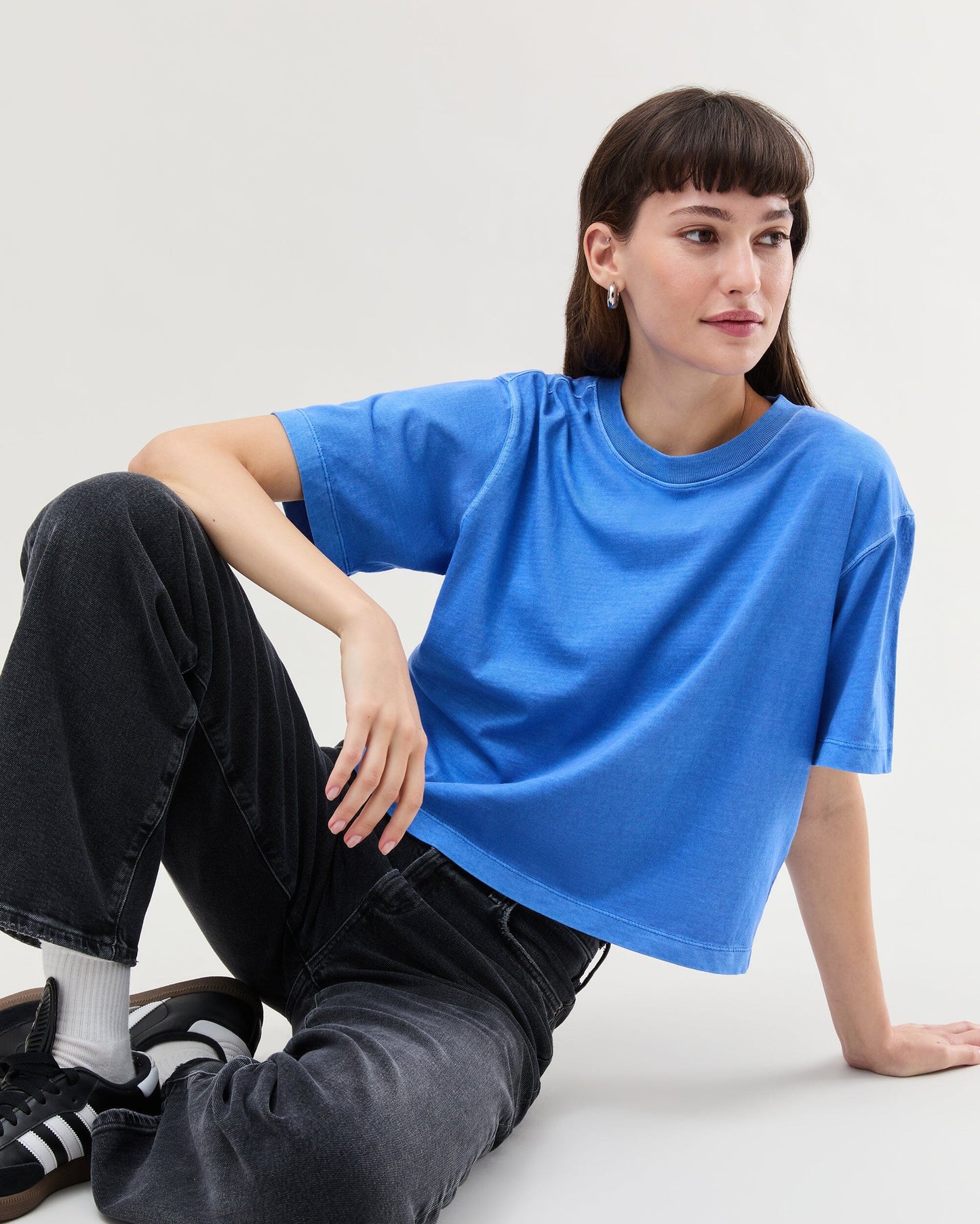 The Relaxed Crop Tee (Pop Blue)