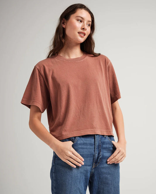 Women's Relaxed Crop Tee | Russet