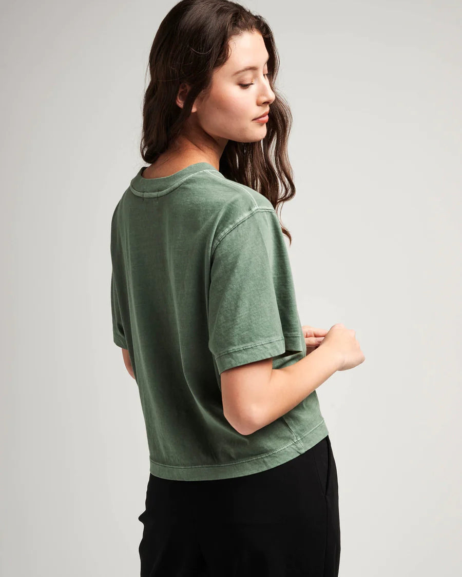 Women's Relaxed Crop Tee | Sage Leaf