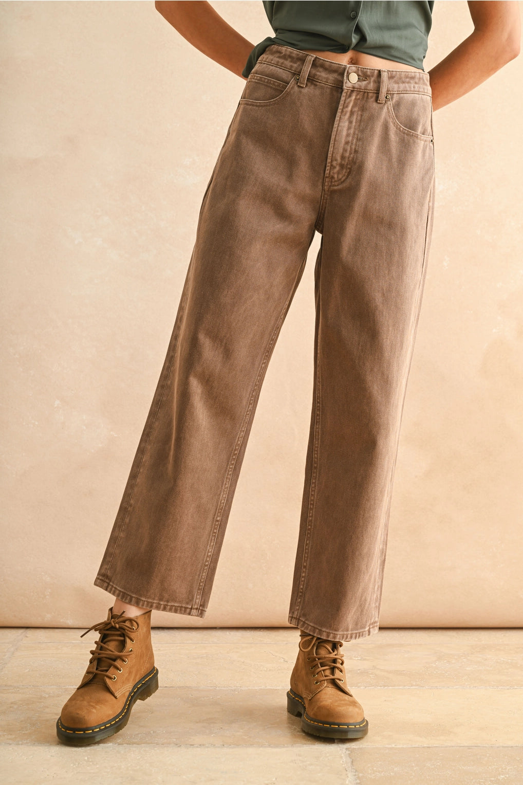 Mocha Washed Denim Pants