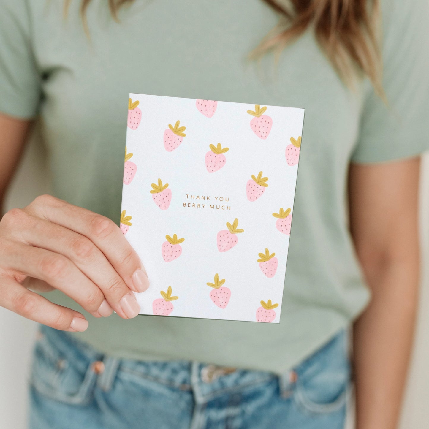 Thank You Berry Much Strawberry Greeting Card
