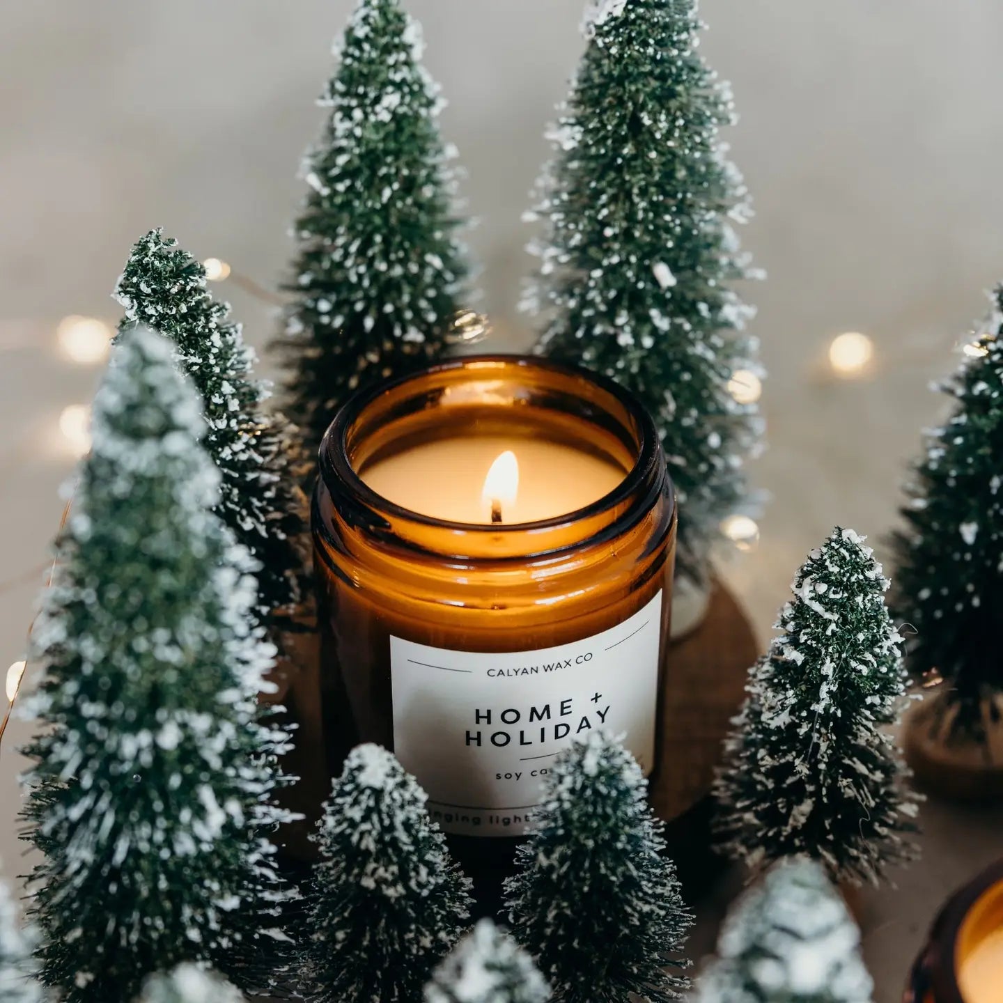 Home + Holiday - Mini Amber Jar Soy Candle
