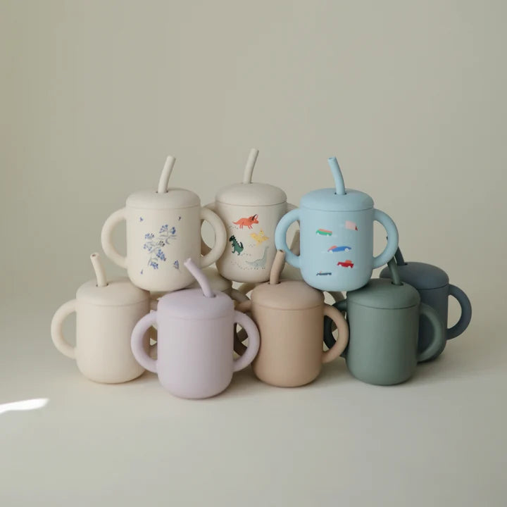 Silicone Training Cup + Straw - Planets