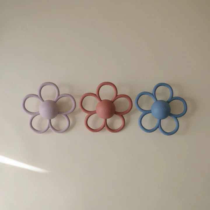 Daisy Rattle Teether - Faded Denim