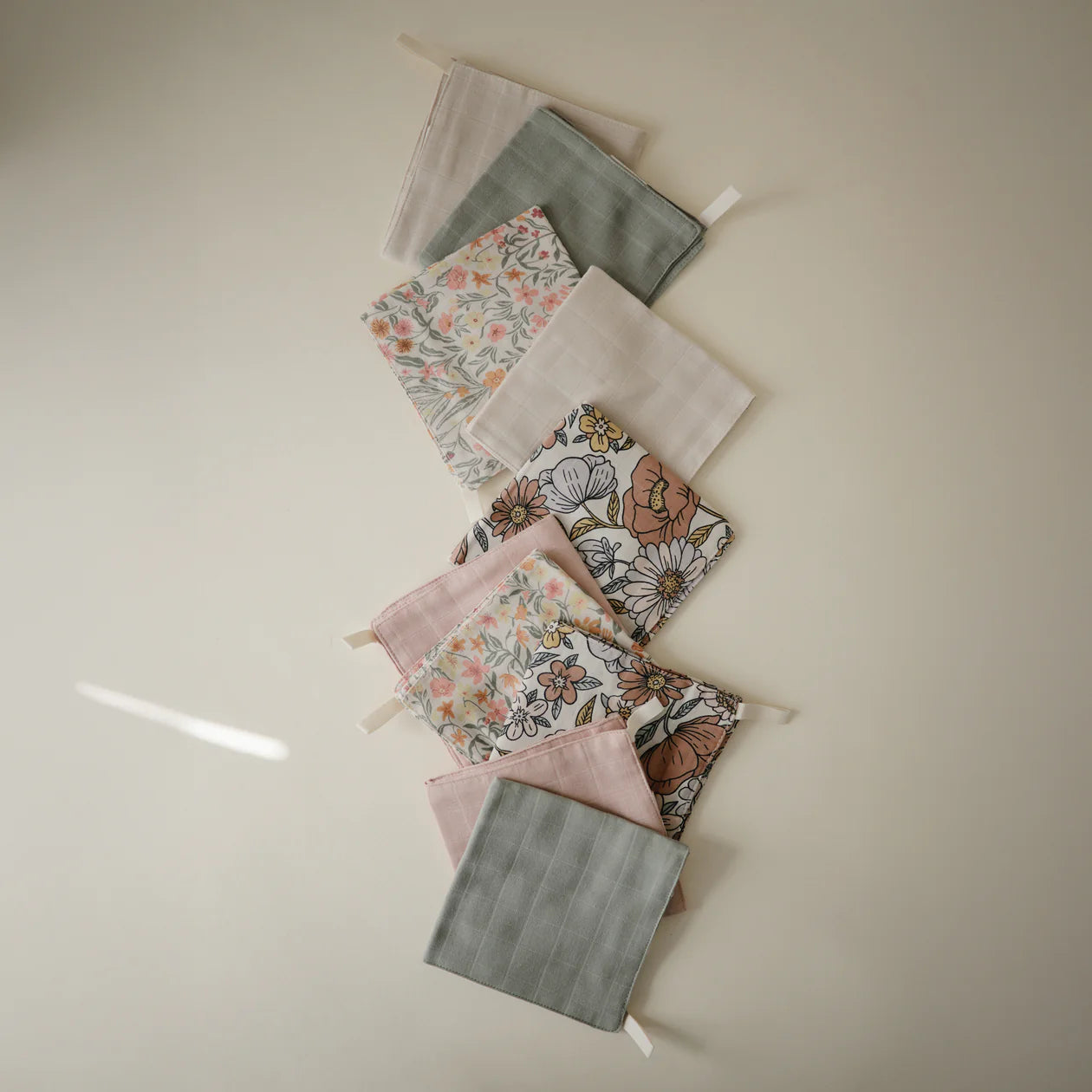 Muslin Cotton Washcloth (Pastel Blooms Combo)