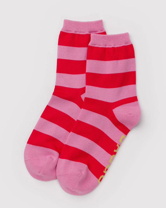 Crew Sock (Pink Stripe)