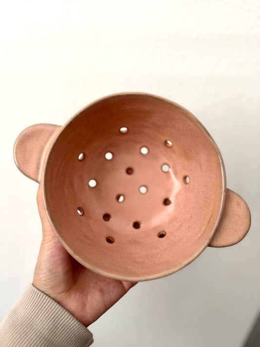 Pink Ceramic Berry Bowl