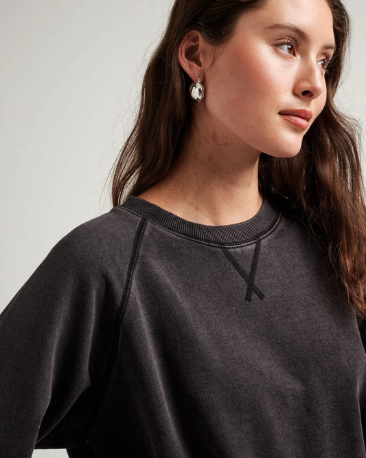 Women's Vintage Recycled Fleece Sweatshirt (Mineral Black)