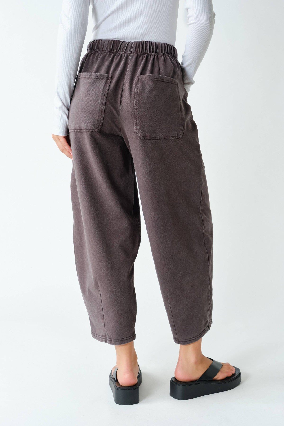Vintage Wash Utility Barrel Leg Pants