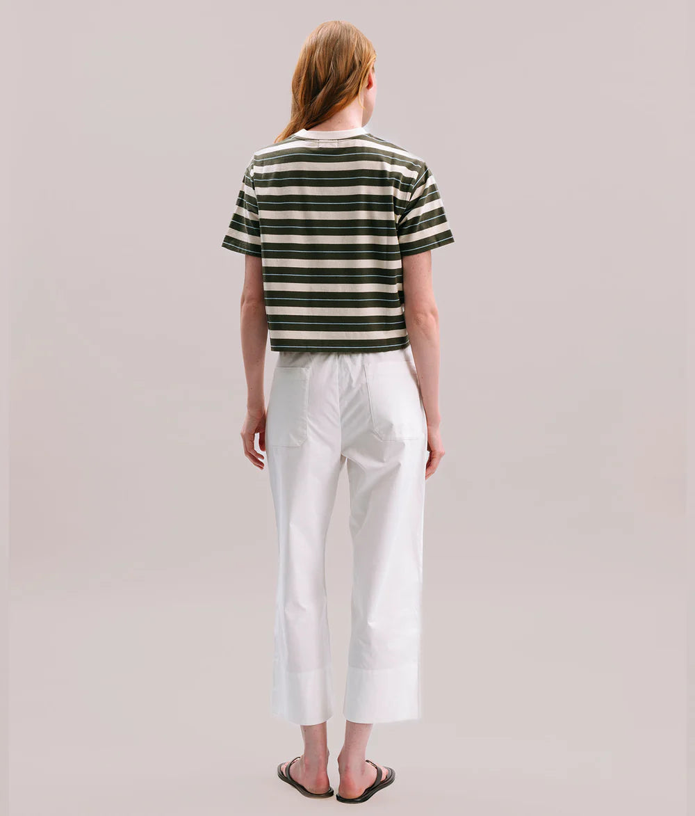 The Recycled Green Stripe Crop Tee