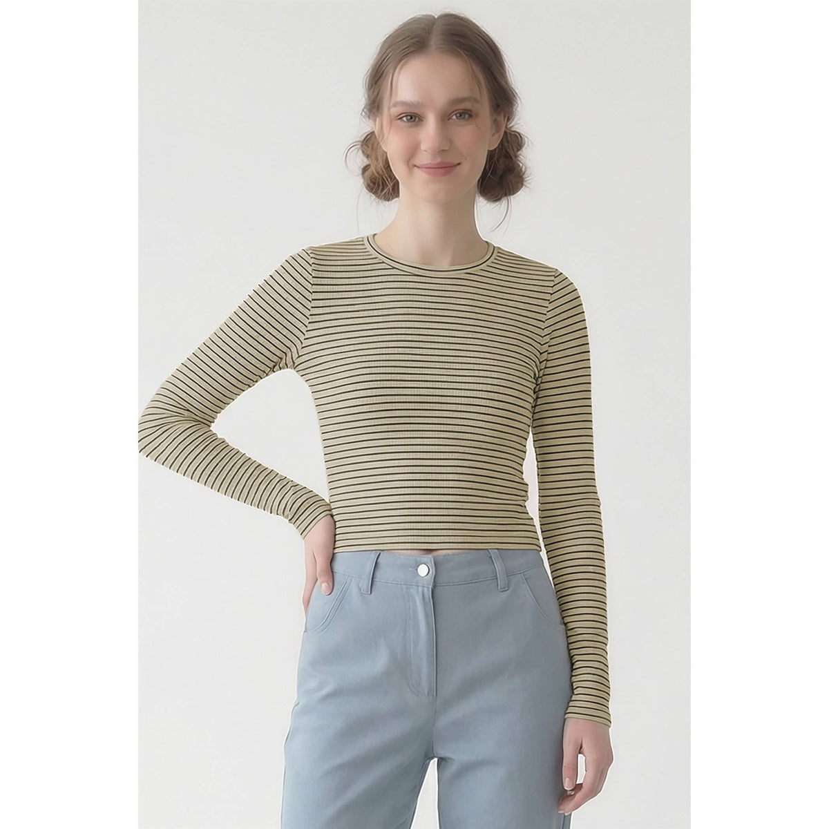 LONG SLEEVE STRIPPED T SHIRT