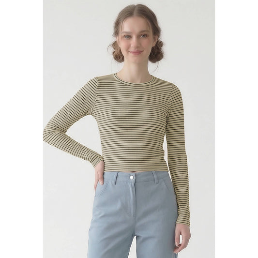 LONG SLEEVE STRIPPED T SHIRT