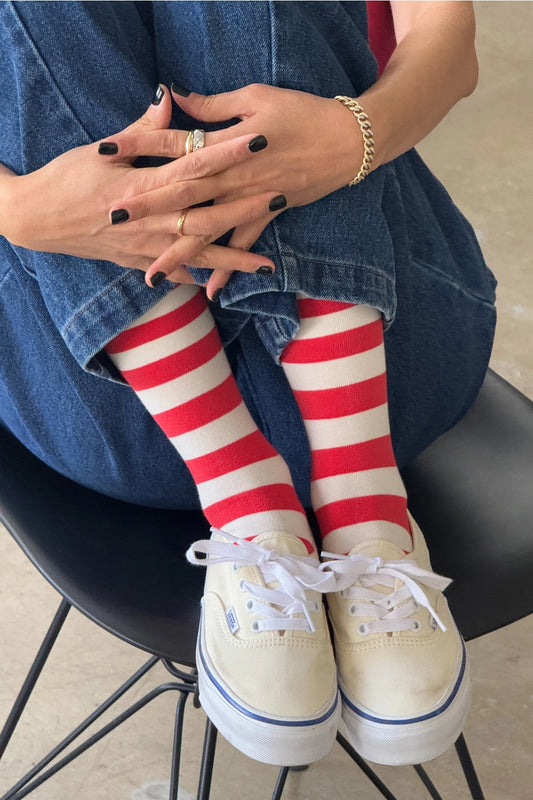 Wally Socks (Wide/Red Stripe)